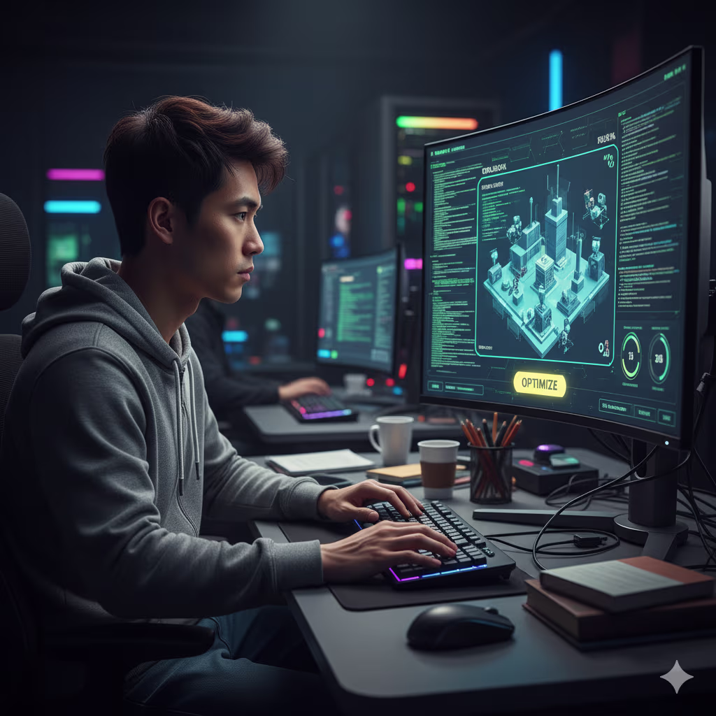 Person Working With AI