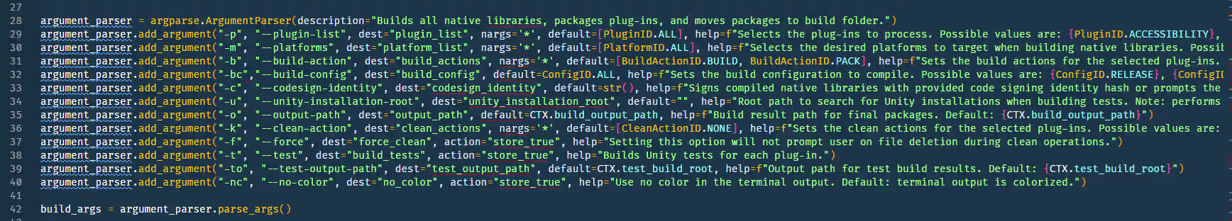 Apple build.py script flags
