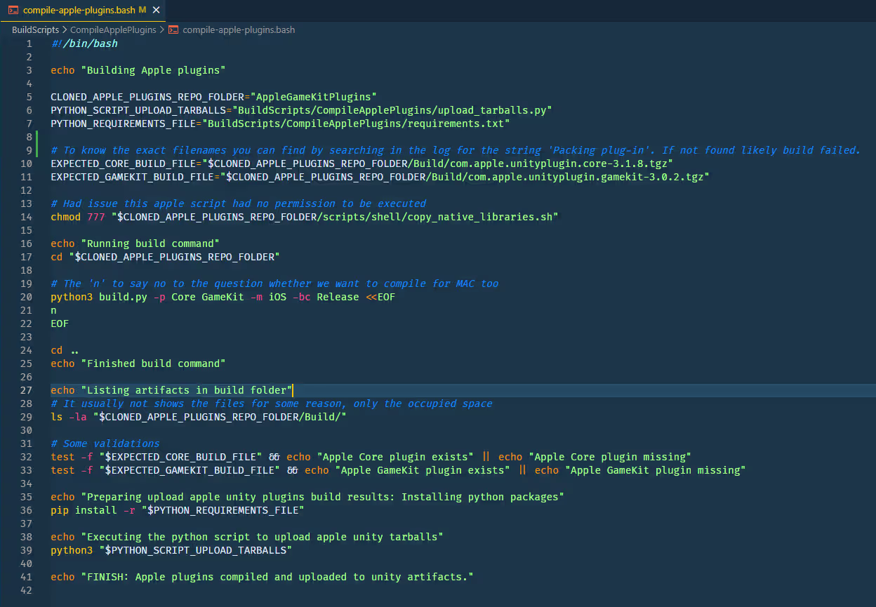 Compile plugins apple bash script