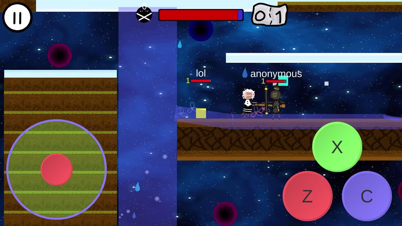 1v1 multiplayer stickman duel. Two fighter stick man battle.